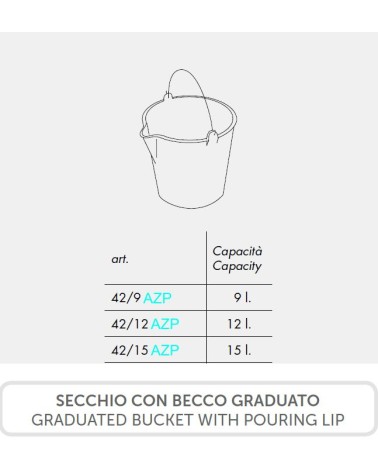 SECCHIO C/BECCO AZZURR 9LT