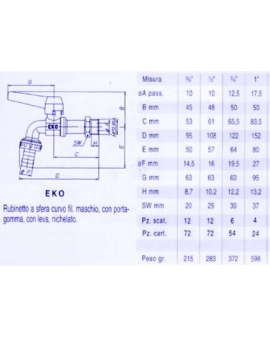 RUBINETTO SF  PORT EKO 3/8