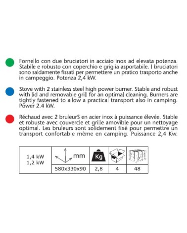 FORNELLO SMALTATO 2 FUOCHI