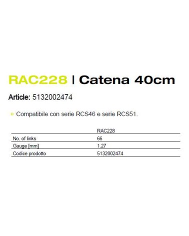 CATENA X ELETTROSEGA 40 CM