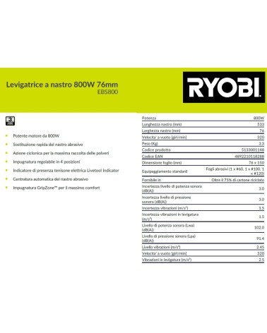 LEVIGATRICE NASTRO EBS800V