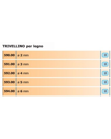 TRIVELLINO X LEGNO diametro 2mm   