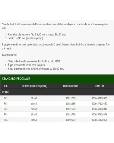 CANCELLO GARD.PEDO.100X100