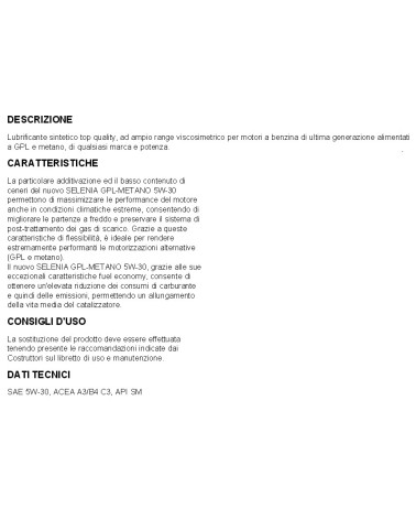 OLIO SELE.GPL/MET 5W30 1LT