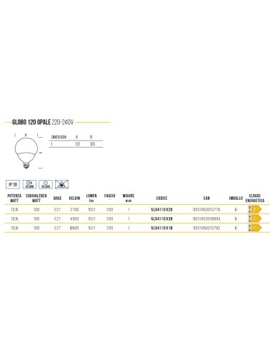LAMP LED GLOBO E27 13.5WCA