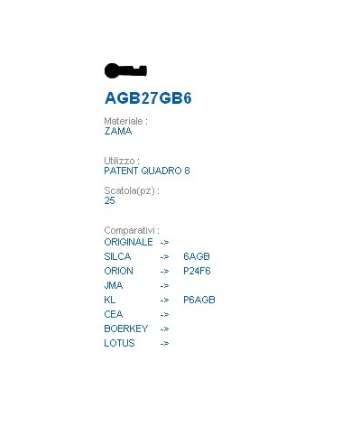 CHIAVE AGB27GB6 | 6AGB    