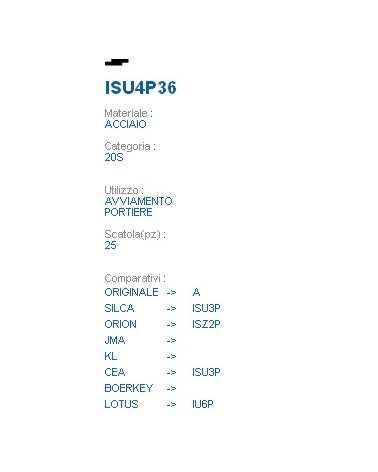 CHIAVE ISU4P36 | ISU3P    