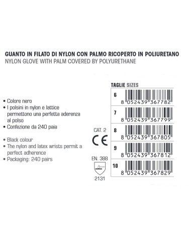 GUANTO POLIURET NERO TG  7