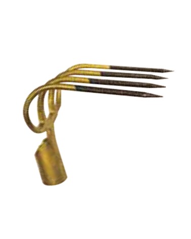 FORCA 4 DENTI ORO CURVE   