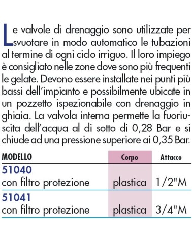VALVOLA DI DRENAGGIO 1/2  
