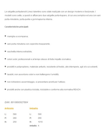 VALIGETTA TOOLBOX 25" NERA