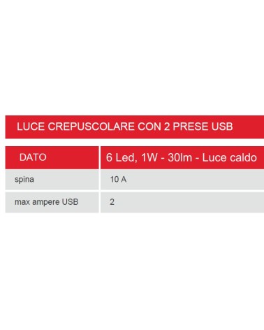 LUCE CREPUSCOLARE 2 PR USB