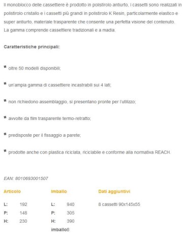 CASSETTIERA 8CAS 19X14X23 