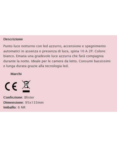 PUNTO LUCE NOTTURNO+CREPUS