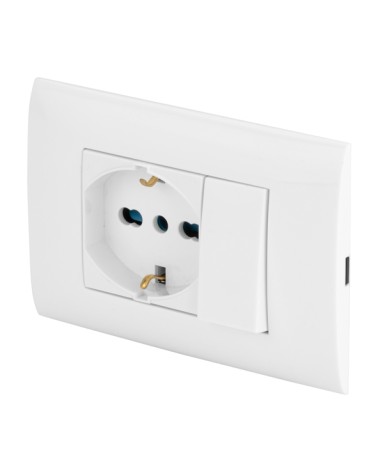 PLACCA C/DEVIATORE +SCHUKO