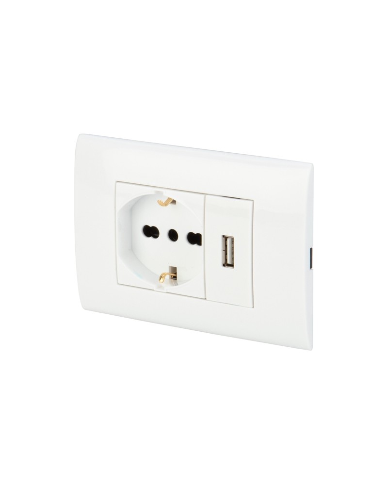PLACCA SCHUKO +PRESA USB  