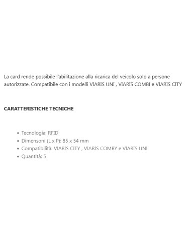 CARD PER LETTORE RFID     