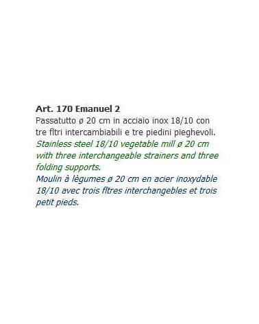 PASSATUTTO INOX 3 DIS. diametro 20