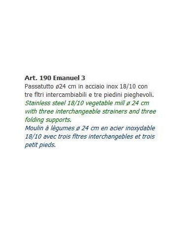 PASSATUTTO INOX 3 DIS. diametro 24