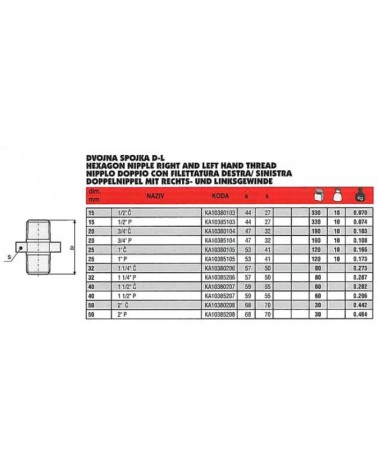 281 NIPPLO ZINC 3/8  D/S  