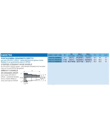 PORTAGOMMA F 11/2x40-32-25