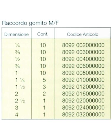 GOMITO MF OTTONE  3/8     