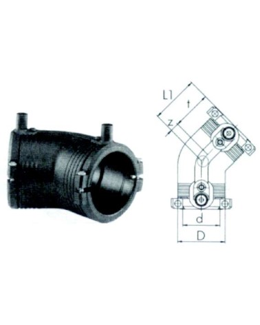 GOMITO 45? ELETTROS diametro   50 