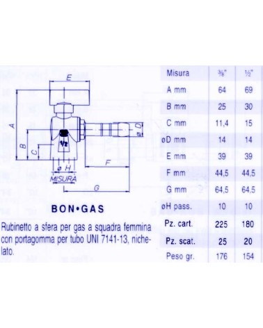 VALVOLA SQ GAS PORT F 1/2 