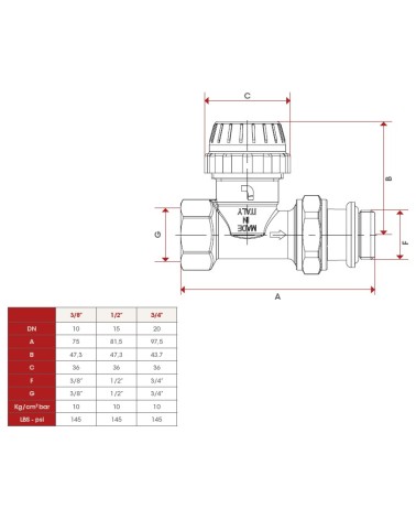 VALV TERM DRIT FER 3/8    