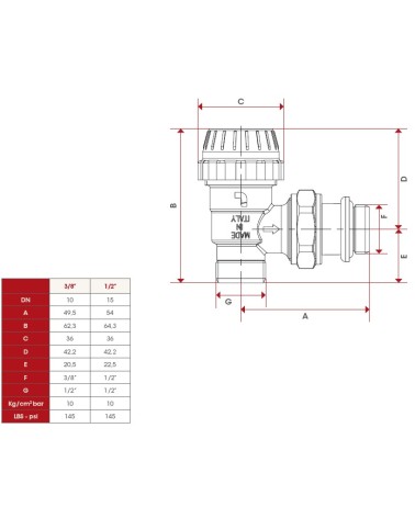 VALV TERM SQUA RAM 3/8    