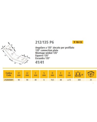 ANGOLARE 135? 90x90x40mm  
