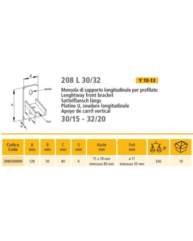 PIASTRA LONGITUD. X 30-32 