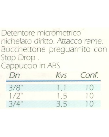DETENTORE DIR RAME  3/8   