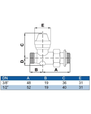DETENTORE DIR RAME  3/8   