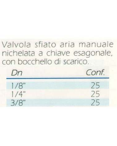 VALV. SFOGO ARIA 3/8 C/ESA