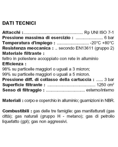 FILTRO GAS 5 MICRON 1"    