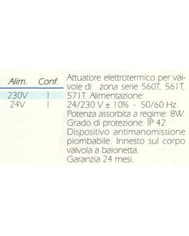 TESTINA ELETTROTERMICA 24V