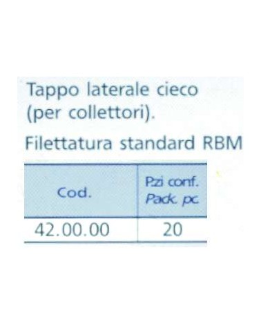TAPPO CIECO LATERALE      