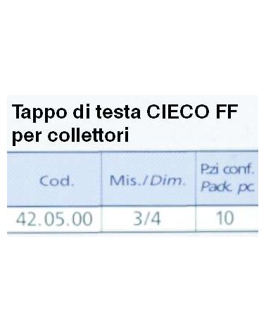 TAPPO TESTA F 3/4 CIECO   