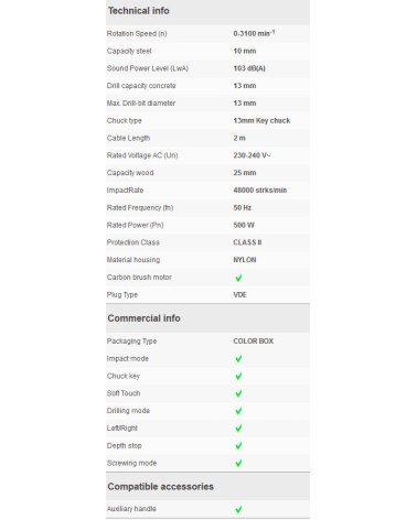 TRAPANO PERCUSSIONE 500W  