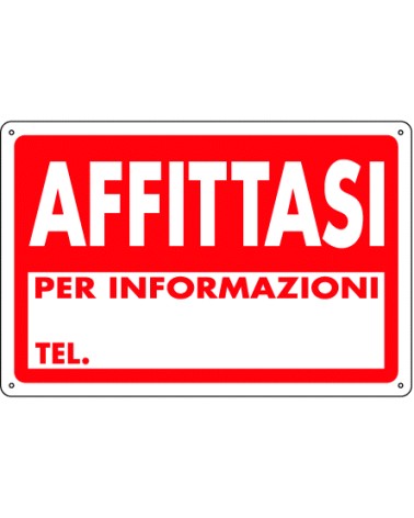 CARTELLO AFFITTASI30x20PVC