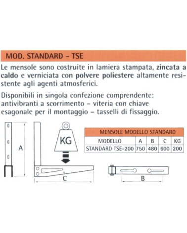 STAFFA A MURO TSE 250  2PZ