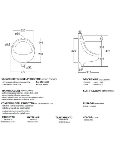 ORINATOIO OLYMPIA BIANCO  