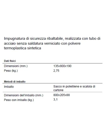 BARRA RIBALTABILE    80 cm