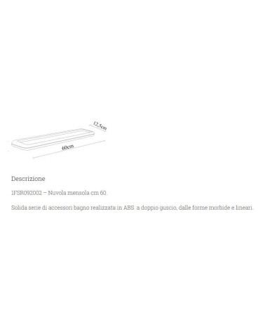 MENSOLA IN ABS 60 cm BIANC