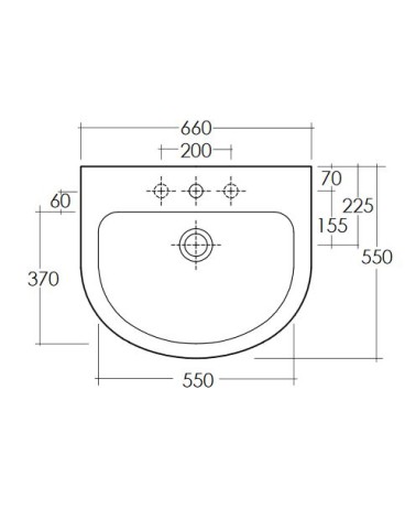 LAVABO 65 cm ORIENT BIANCO