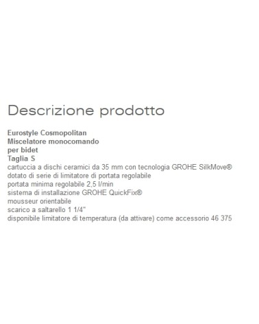 MIX BIDET  EUROSTYLE COSMO