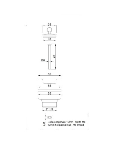 PILETTA LAV 1.1/4 GATT diametro 65