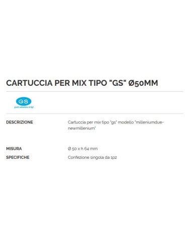 CARTUCCIA GS diametro 50 X H66    
