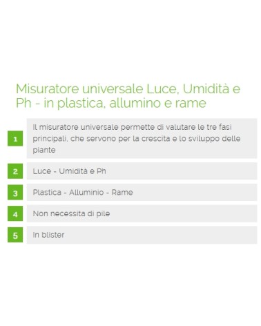 MISURATORE LUCE/UMIDITA/PH